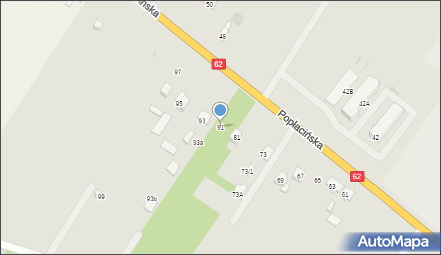 Płock, Popłacińska, 91, mapa Płock