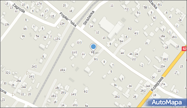 Płock, Popłacińska, 9A, mapa Płock