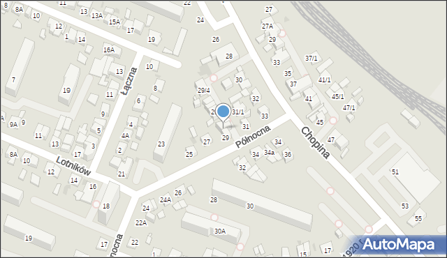 Płock, Północna, 29/1, mapa Płock