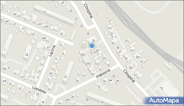 Płock, Północna, 30/1, mapa Płock