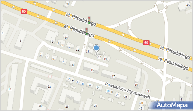 Płock, Podchorążych, 17A, mapa Płock