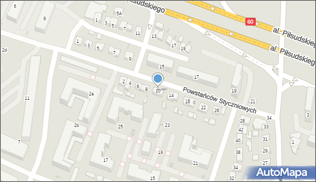 Płock, Powstańców Styczniowych, 10, mapa Płock