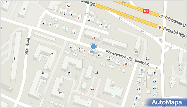 Płock, Powstańców Styczniowych, 12, mapa Płock