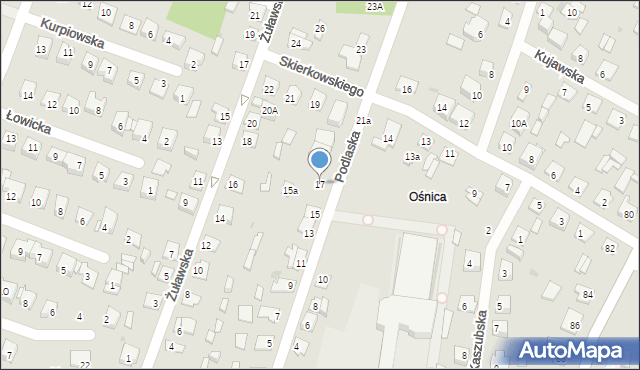 Płock, Podlaska, 17, mapa Płock