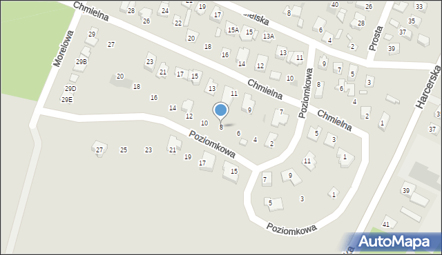 Płock, Poziomkowa, 8, mapa Płock