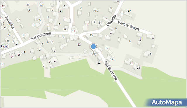 Płoki, Pod Buczyną, 18, mapa Płoki