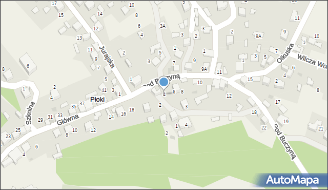 Płoki, Pod Buczyną, 4, mapa Płoki