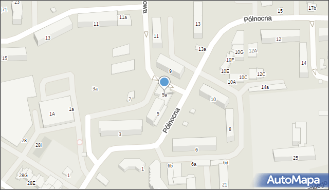 Płońsk, Północna, 5a, mapa Płońsk