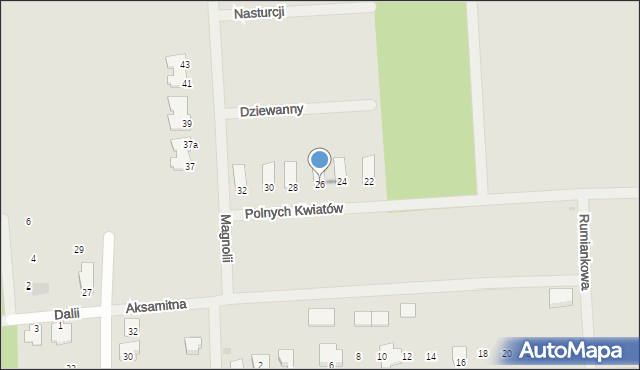 Płońsk, Polnych Kwiatów, 26, mapa Płońsk