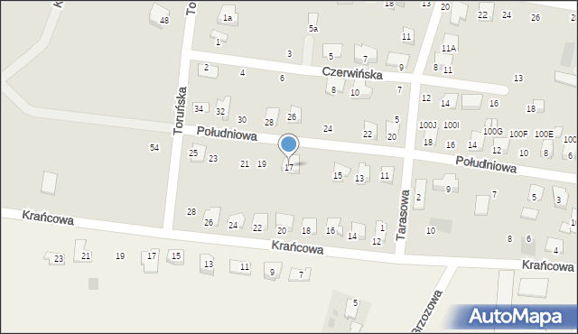 Płońsk, Południowa, 17, mapa Płońsk