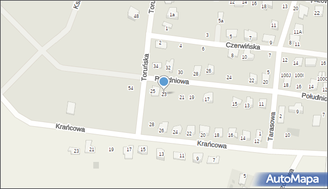 Płońsk, Południowa, 23, mapa Płońsk