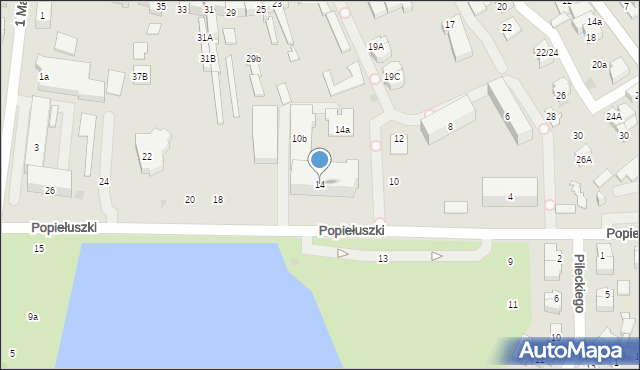 Płońsk, Popiełuszki Jerzego, bł. ks., 14, mapa Płońsk