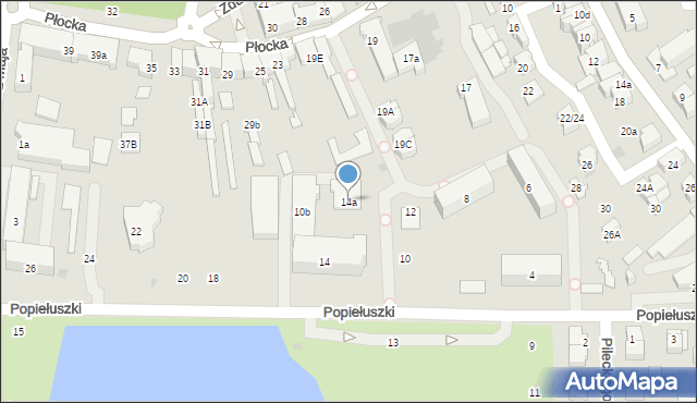Płońsk, Popiełuszki Jerzego, bł. ks., 14a, mapa Płońsk