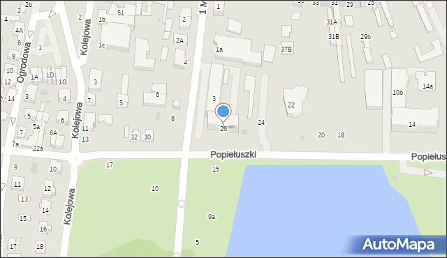 Płońsk, Popiełuszki Jerzego, bł. ks., 26, mapa Płońsk