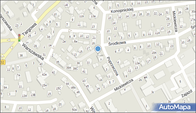 Płońsk, Poprzeczna, 9, mapa Płońsk