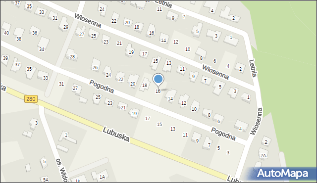 Płoty, Pogodna, 16, mapa Płoty