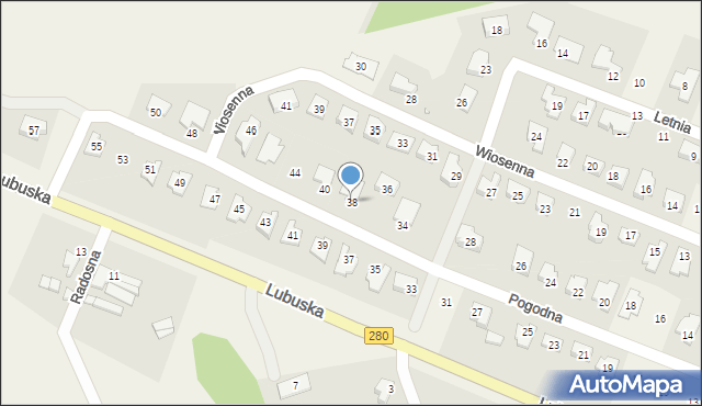 Płoty, Pogodna, 38, mapa Płoty