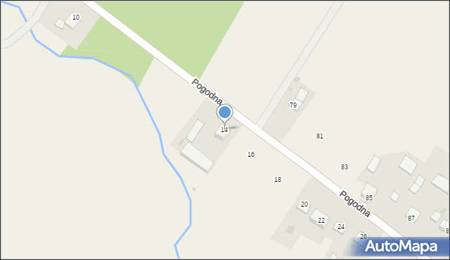 Płusy, Pogodna, 14, mapa Płusy