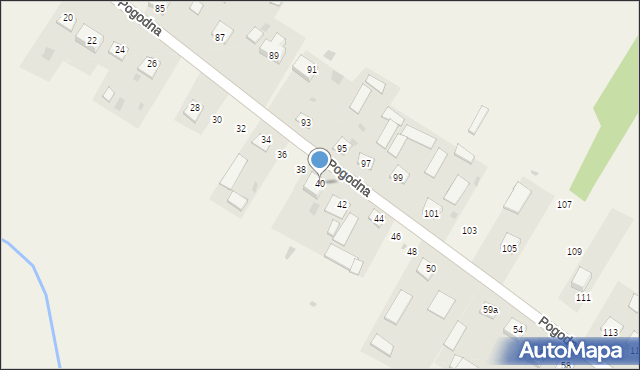 Płusy, Pogodna, 40, mapa Płusy