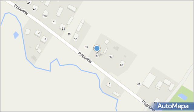 Płusy, Pogodna, 61, mapa Płusy