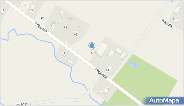 Płusy, Pogodna, 67, mapa Płusy