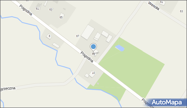 Płusy, Pogodna, 69, mapa Płusy