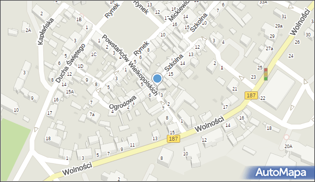 Pniewy, Powstańców Wielkopolskich, 3A, mapa Pniewy