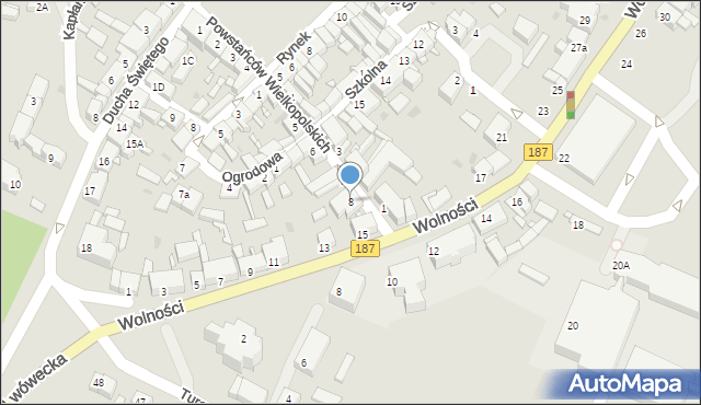 Pniewy, Powstańców Wielkopolskich, 8, mapa Pniewy