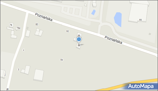 Pniewy, Poznańska, 88, mapa Pniewy