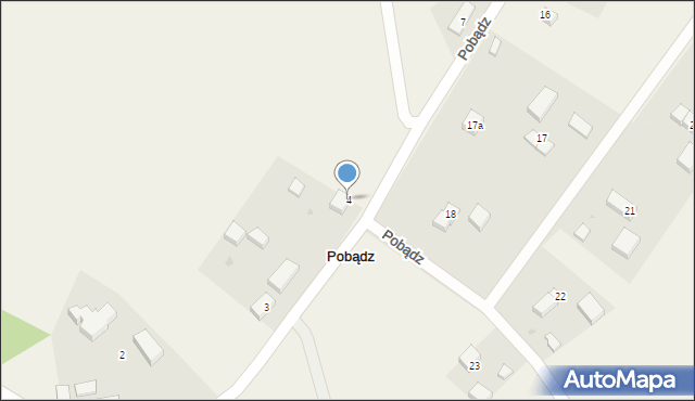 Pobądz, Pobądz, 4, mapa Pobądz