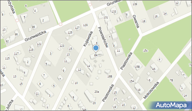 Pobierowo, Powstańców, 6A, mapa Pobierowo