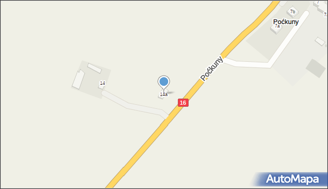 Poćkuny, Poćkuny, 14a, mapa Poćkuny