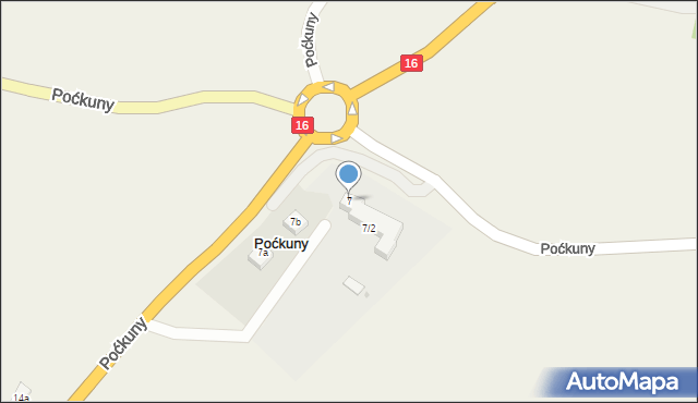 Poćkuny, Poćkuny, 7, mapa Poćkuny