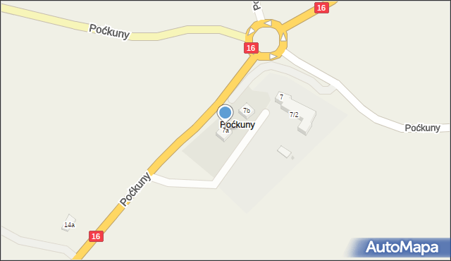 Poćkuny, Poćkuny, 7a, mapa Poćkuny