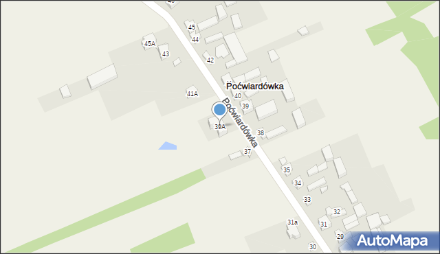 Poćwiardówka, Poćwiardówka, 39A, mapa Poćwiardówka