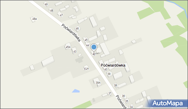 Poćwiardówka, Poćwiardówka, 42, mapa Poćwiardówka