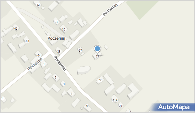 Poczernin, Poczernin, 23, mapa Poczernin