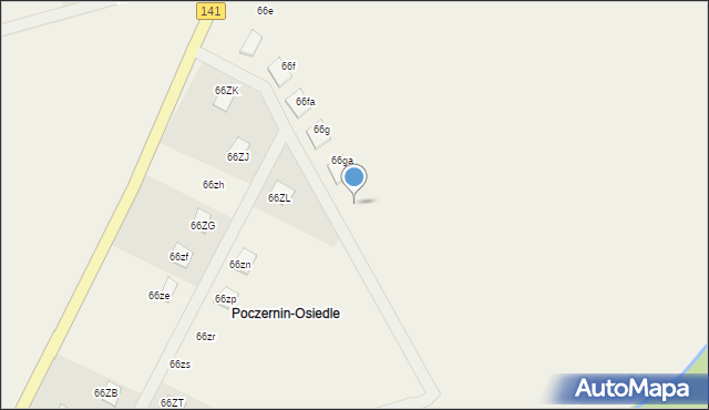Poczernin, Poczernin, 66h, mapa Poczernin