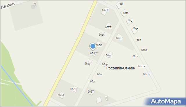 Poczernin, Poczernin, 66zf, mapa Poczernin