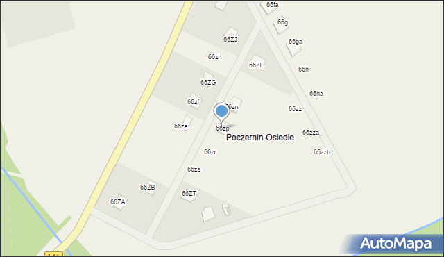 Poczernin, Poczernin, 66zp, mapa Poczernin