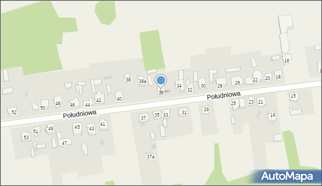 Poczesna, Południowa, 36, mapa Poczesna