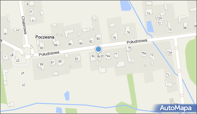 Poczesna, Południowa, 79, mapa Poczesna