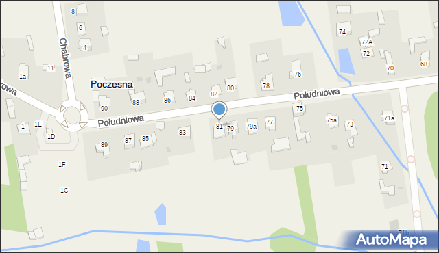 Poczesna, Południowa, 81, mapa Poczesna