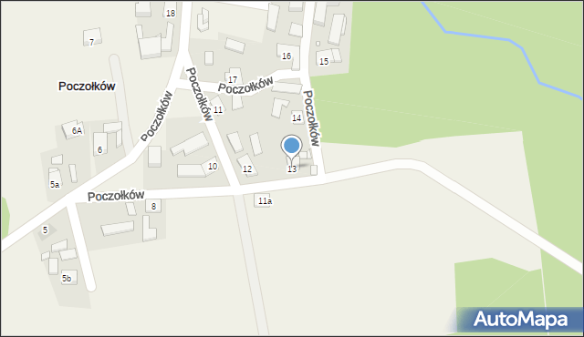 Poczołków, Poczołków, 13, mapa Poczołków
