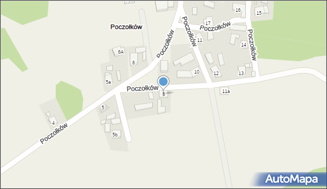 Poczołków, Poczołków, 8, mapa Poczołków