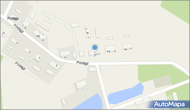 Podągi, Podągi, 10, mapa Podągi