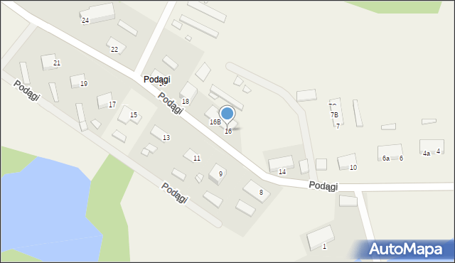 Podągi, Podągi, 16, mapa Podągi