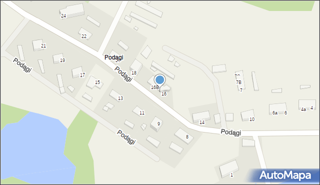 Podągi, Podągi, 16A, mapa Podągi
