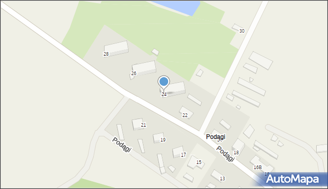 Podągi, Podągi, 24, mapa Podągi