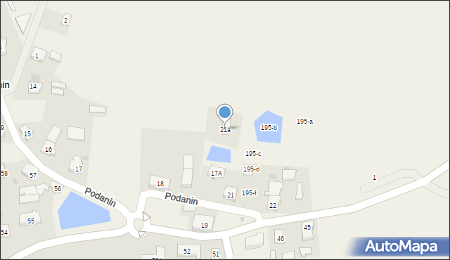 Podanin, Podanin, 21a, mapa Podanin